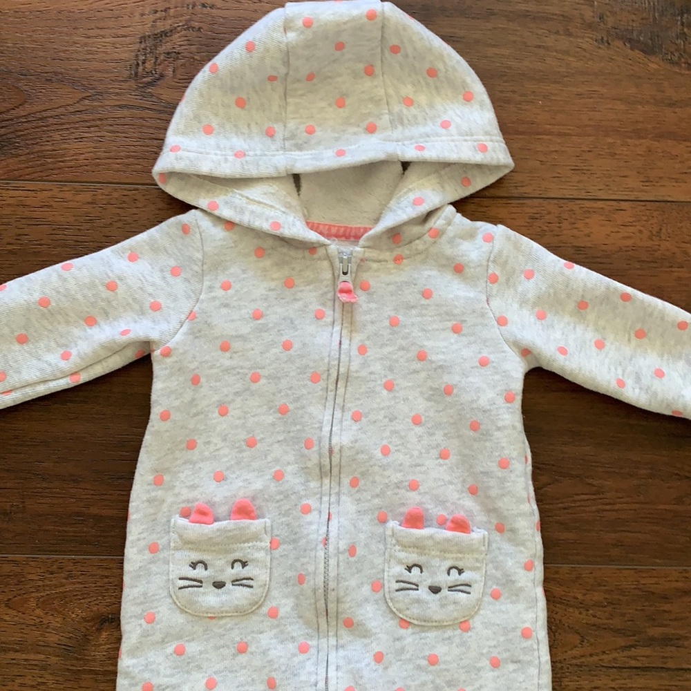 Carter’s Baby Girl Fleece Romper - Picture 2 of 4